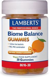 Lamberts Biome Balance Gummies Συμπλήρωμα με Πρεβιοτικά 30 ζελεδάκια Πορτοκάλι