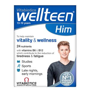 Vitabiotics Wellteen Him Συμπλήρωμα Διατροφής Για Εφήβους & Νέους Άντρες 30 Ταμπλέτες