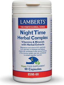 Lamberts Night Time Herbal Complex Συμπλήρωμα για το Άγχος & τον Ύπνο 2 κάψουλες Λεμόνι