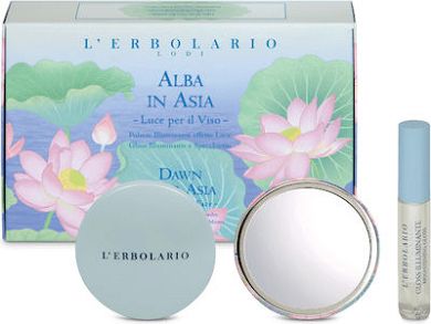 L' ERBOLARIO Alba in Asia Kit Make-Up – Kit Λάμψης Προσώπου με Ανοιχτόχρωμη Πούδρα Λάμψης & Light Effect Gloss & Καθρεφτάκι