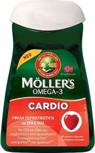 MOLLER'S Omega-3 Cardio Μουρουνέλαιο και Ιχθυέλαιο 60 μαλακές κάψουλες