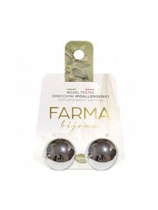 Farma Bijoux Υποαλλεργικά Σκουλαρίκια Κρεμαστά από Ορείχαλκο Ασημί 18mm