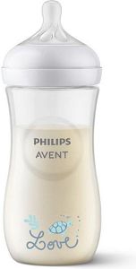 Philips Πλαστικό Μπιμπερό Natural Response Κατά των Κολικών με Θηλή Σιλικόνης για 3+ μηνών Λευκό 330ml