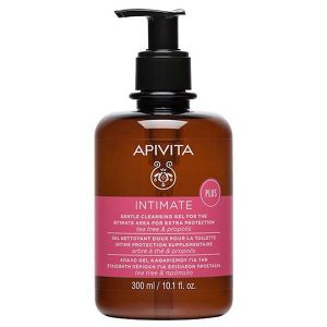 Apivita Intimate Plus Απαλό Gel Καθαρισμού για την Ευαίσθητη Περιοχή για Επιπλέον Προστασία με tea tree & πρόπολη 300ml