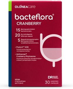 Bacteflora Cranberry με Προβιοτικά και Πρεβιοτικά 30 φυτικές κάψουλες