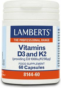 Lamberts Vitamin D3 1000iu & K2 90µg Βιταμίνη για Ενίσχυση του Ανοσοποιητικού & την Υγεία των Οστών 1000iu 60 κάψουλες