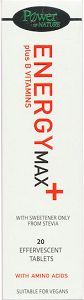 Power Of Nature Energy Max Plus B Vitamins Ειδικό Συμπλήρωμα Διατροφής 20 αναβράζοντα δισκία Tutti Frutti