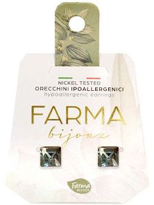 Farma Bijoux Υποαλλεργικά Σκουλαρίκια Κρύσταλλο Μαύρο 6mm