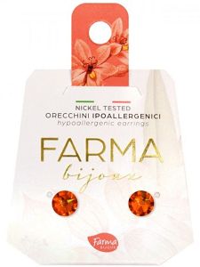 Farma Bijoux Υποαλλεργικά Σκουλαρίκια Κρύσταλλο Padparacha 6,2mm