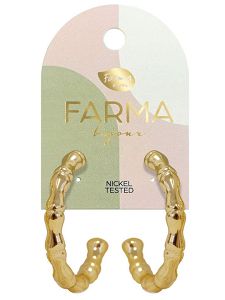 Farma Bijoux Υποαλλεργικά Σκουλαρίκια Χρυσοί Κρίκοι Bambu 38mm