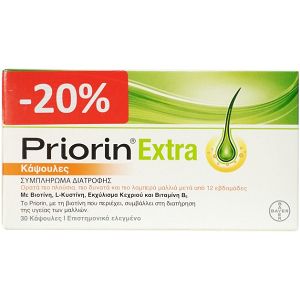 Bayer Priorin Extra Hair loss supplement - Κάψουλες κατά της τριχόπτωσης 30caps (stick -20%)