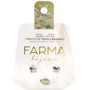 Farma Bijoux Υποαλλεργικά Σκουλαρίκια Κρύσταλλα Λουλούδια 5mm