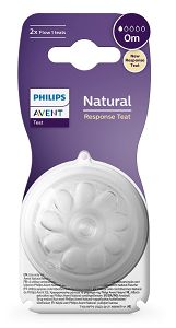 Philips Natural Response Θηλές από Σιλικόνη Αργής Ροής για 0+ μηνών 2τμχ