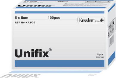 Kessler Unifix Μη Αποστειρωμένες Γάζες 8ply 5x5cm 100τμχ