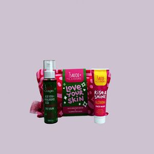 Aloe+Colors Love your Skin Το Νεσεσέρ περιλαμβάνει Aloe Vera Serum / 100ml & Face Mask Glowing 60ml