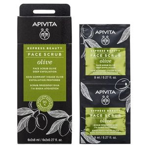 Apivita Express Beauty Face Olive Scrub Προσώπου με Ελιά για Βαθιά Απολέπιση 2x8ml