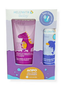 Helenvita Baby Promo Nappy Rash Cream Κρέμα Για Την Αλλαγή Πάνας 150ml & Δώρο All Over Cleanser Talc Με Άρωμα Πούδρας 50ml