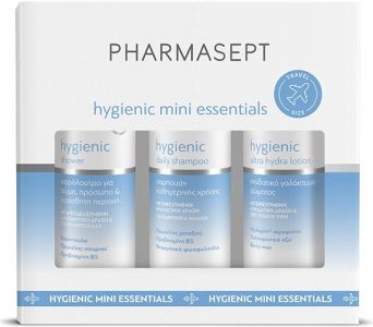 Pharmasept Hygienic Mini Essentials Travel Pack Αφρόλουτρο 100ml & Απαλό Σαμπουάν Καθημερινής Χρήσης 100ml & Γαλάκτωμα Σώματος 80ml 3τμχ