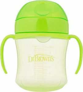 Dr. Brown's Κύπελλο με Καπάκι & Λαβές Λαχανί 180ml, 6m+