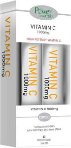 Power Health Vitamin C Βιταμίνη για Ενίσχυση του Ανοσοποιητικού, τo Δέρμα & Αντιοξειδωτική δράση 1000mg Πορτοκάλι 2 x 20 αναβράζοντα δισκία