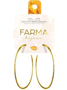 Farma Bijoux Υποαλλεργικά Σκουλαρίκια Κρίκοι Χρυσοί Πλακέ 60mm