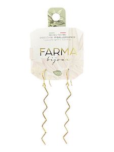 Farma Bijoux Υποαλλεγικά Σκουλαρίκια Επιχρυσωμένα Ζικ Ζακ 65mm