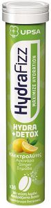 UPSA Hydrafizz Hydra + Detox 16 Αναβράζοντα Δισκία Γεύση Λεμόνι