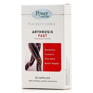 Power Of Nature Platinum Range Arthrosis Fast Συμπλήρωμα για την Υγεία Αρθρώσεων & Οστών 20 κάψουλες