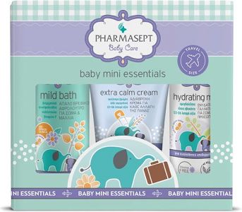 Pharmasept Baby Care Mini Essentials: Mild Bath 100ml & Extra Calm Cream 40ml & Hydrating Milk 40ml Σετ Περιποίησης 3τμχ