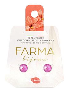 Farma Bijoux Υποαλλεγικά Σκουλαρίκια Κρύσταλλα Απαλό Ροζ 6.3mm