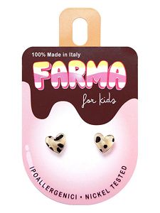 Farma Bijoux Υποαλλεργικά Σκουλαρίκια for Kids Λεοπάρ Καρδιές 8mm