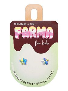 Farma Bijoux Υποαλλεγικά Σκουλαρίκια Λουλούδι Ιριδίζον Κρύσταλλο 6mm