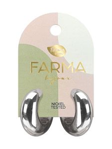 Farma Bijoux Υποαλλεργικά Σκουλαρίκια Κρίκοι Ασημί 28mm