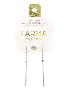Farma Bijoux Υποαλλεγικά Σκουλαρίκια Ασημί Κρεμαστά 65mm