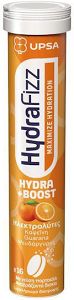 UPSA Hydrafizz Hydra + Boost 16 Αναβράζοντα Δισκία Γεύση Πορτοκάλι