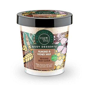 Organic Shop Body Desserts Almond & Honey Milk, Αναζωογονητικό απολεπιστικό σώματος, Αμύγδαλο & Μέλι Γάλα, 450 Ml