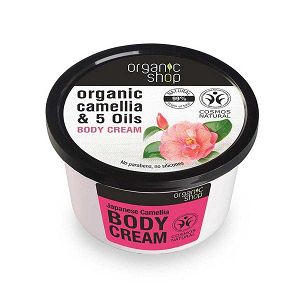 Organic Shop  Japanese Camellia Body Cream, Βιολογική Καμέλια & 5 Έλαια, Κρέμα σώματος, 250ml