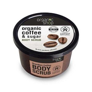 Organic Shop Body Scrub Brazilian Coffee,  Scrub σώματος, Καφέ Βραζιλίας  και Ζάχαρη, 250ml