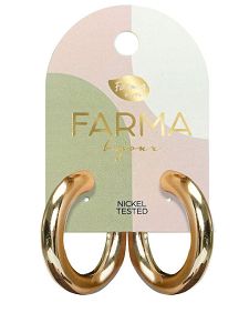 Farma Bijoux Υποαλλεργικά Σκουλαρίκια Γυαλιστεροί Κρίκοι 32x30mm