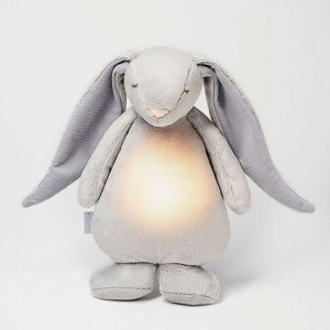 MOONIE Επαναφορτιζόμενο βοήθημα ύπνου με αισθητήρα κλάματος και φωτισμό - Silver Bunny