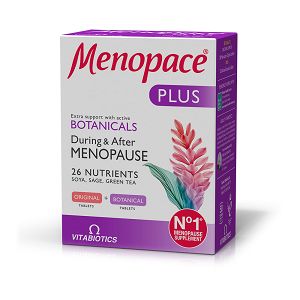Vitabiotics Menopace Plus Συμπλήρωμα Διατροφής για Έντονα Συμπτώματα Εμμηνόπαυσης 28 Original Δισκία + 28 Botanical Δισκία