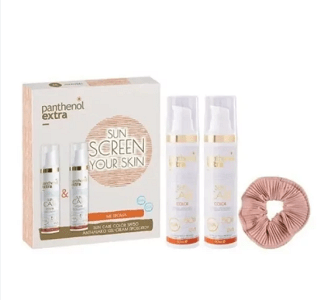 Medisei Panthenol Extra Promo Sun Care Color Gel Cream SPF30 Αντηλιακό Προσώπου Με Χρώμα 2x50ml & Scrunchie 1 Τεμάχιο