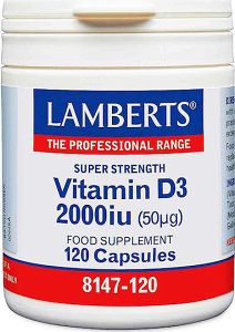 Lamberts Vitamin D3 Βιταμίνη για Ενίσχυση του Ανοσοποιητικού & την Υγεία των Οστών 2000iu 120 κάψουλες