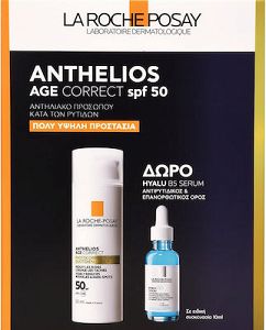 La Roche Posay Anthelios Promo Age Correct Spf50 Αντηλιακό Προσώπου Κατά Των Σημαδιών Γήρανσης 50ml & Δώρο Hyalu B5 Αντιρυτιδικός Ορός Ματιών 10ml