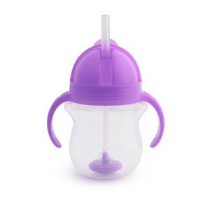 Munchkin Tip & Sip Cup Purple Παιδικό Χρωματιστό Κύπελλο Με Ενσωματωμένο Καλαμάκι 1 τεμάχιο
