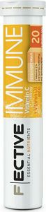 Fective Immune Vitamin C 1000mg + Vitamin D3 800IU Συμπλήρωμα για την Ενίσχυση του Ανοσοποιητικού 20 αναβράζοντα δισκία Πορτοκάλι