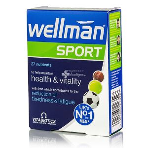 Vitabiotics Wellman Sport, Συμπλήρωμα Διατροφής για Άνδρες που Αθλούνται για Ενέργεια & Τόνωση 30Tabs