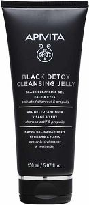 Apivita Black Detox Gel Καθαρισμού Προσώπου & Ματιών για Ακνεϊκές Επιδερμίδες 150ml