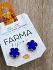 Farma Bijoux Σκουλαρίκια Κρεμαστά Επιχρυσωμένα Μπλε