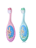 Brush-Baby FlossBrush Οδοντόβουρτσα και μασητικό 2 σε 1 για 0-3 ετών (Διπλή συσκευασία) -Ροζ/Τιρκουάζ